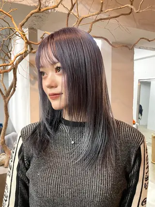 ミディアム カラー Then所属・ハイトーン/艶カラー /アレンジ/manaのヘアスタイル