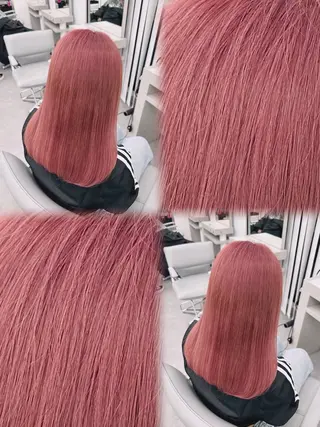 セミロング カラー 🎀‪ピンクベージュ 🎀レイヤーmikuのヘアスタイル