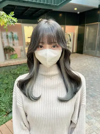 ロング カラー 顔周り似合わせ・巻け るレイヤー水谷航大のヘアスタイル