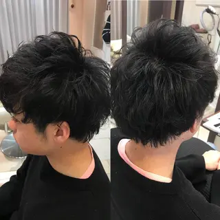 ショート パーマ 島袋 ナオユキのヘアスタイル