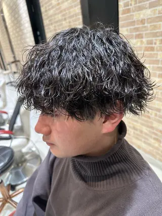 ショート パーマ メンズ 💈メンズ特化 美容師サキ💈のヘアスタイル