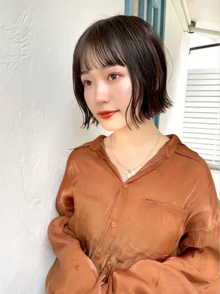ショート カラー 結べるレイヤーボブ くびれLady表参道のヘアスタイル