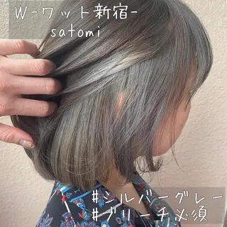 ミディアム 淡色ふんわりhair 新宿satomiのヘアスタイル