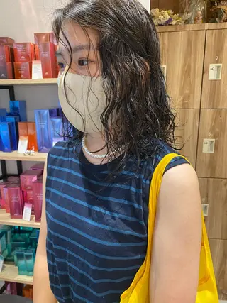 ミディアム カラー パーマ ヘアアレンジ パーマ指名No1 /namiのヘアスタイル