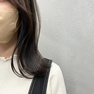 ミディアム カラー 🌱小顔魅せカット 透明感カラー/泉綺のヘアスタイル