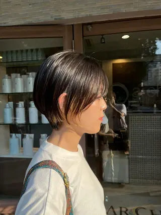 ショート 👑毛流れ、艶髪◉ 縮毛矯正錦糸町ヒガシのヘアスタイル