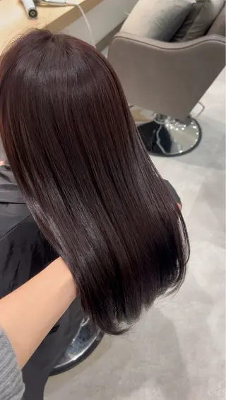 セミロング 韓国ヘア|シアーカラ |艶カラー|アカリのヘアスタイル