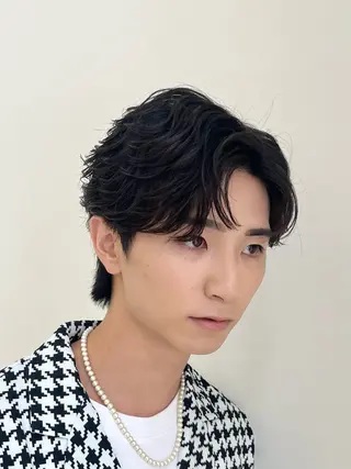 ショート パーマ メンズ 毛流れヘアの達人 店長　須田龍世のヘアスタイル