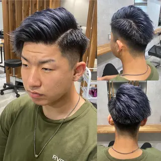 カラー メンズ R/🤎 パーマ&ブリーチ🔥のヘアスタイル