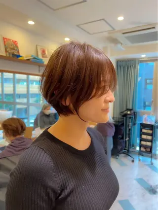 ショート 🫒オリーブカラー/ みづき/パーマ🤍のヘアスタイル