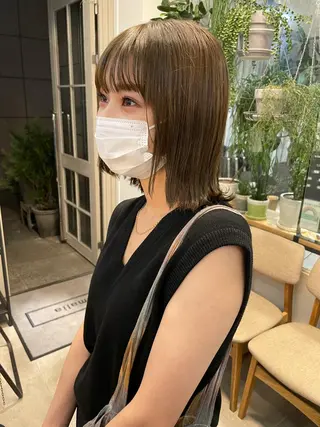 ミディアム 小顔レイヤー×コンパ クトボブ/林隆平のヘアスタイル