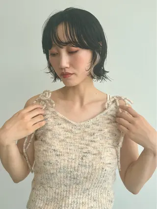 ミディアム カラー 服部 沙弥佳のヘアスタイル
