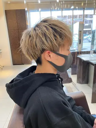 ショート メンズ 静岡/草薙パーマ メンズバレイヤージュのヘアスタイル