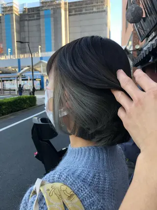 ミディアム カラー ✨️極艶髪質改善✖️ クロスパーマ✨のヘアスタイル