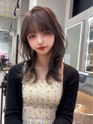 ミディアム カラー ブリーチなしW/透明 感カラー　吉村　清志のヘアスタイル