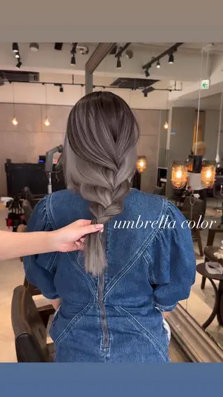 セミロング カラー 💜ハイトーン💛 マジカルかいちゃんのヘアスタイル