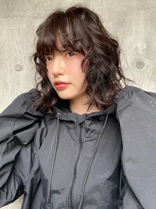 ミディアム パーマ 【お洒落パーマ】 Elme　肥塚康汰郎のヘアスタイル