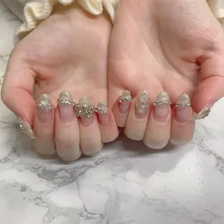 ネイル はな💎ネイル ワンホン、長さ出しのネイルデザイン