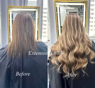 ロング カラー シールエクステ特化 ハイトーン、NANAのヘアスタイル