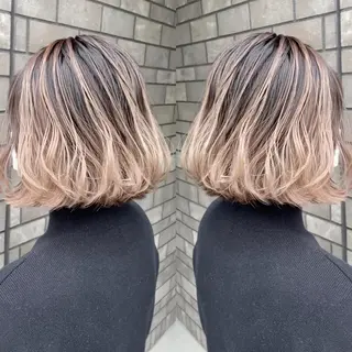 ショート カラー 縮毛/レイヤー 韓国/橋口のヘアスタイル