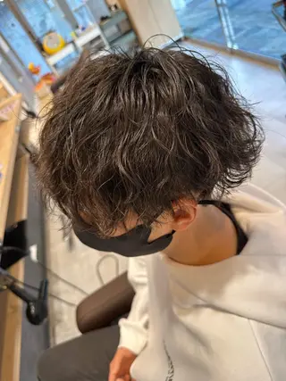 ミディアム パーマ メンズ 💈メンズ特化 美容師サキ💈のヘアスタイル