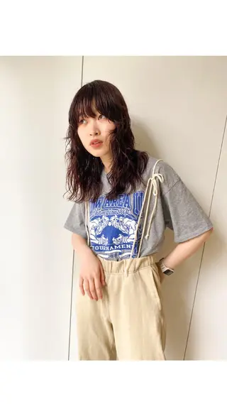 ロング カラー パーマ ヘアアレンジ メンズ キッズ ネイル マツエク・マツパ パーマスタイル🔅 sayacaのヘアスタイル