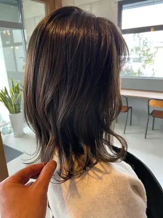 ミディアム 岡崎/髪質改善/ ハイトーン/鈴木進のヘアスタイル