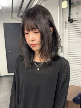 セミロング カラー layer bob /透明感カラーのヘアスタイル