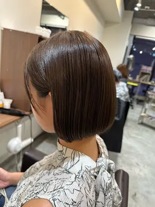 ショート カラー 巻けるケア縮毛矯正✨ ケアカラー✨山下のヘアスタイル