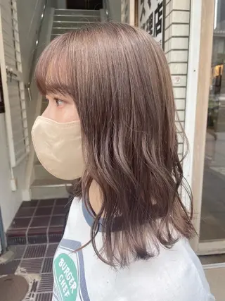 ミディアム 梅田美容室 山崎海波のヘアスタイル