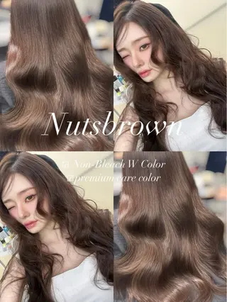 セミロング カラー JUNO韓国ヘア‎ narumi‎🤍のヘアスタイル