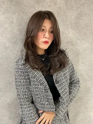 ロング レイヤーカット 縮毛矯正◽️河野泰貴のヘアスタイル