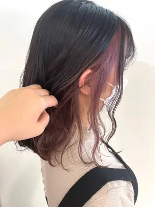 ミディアム カラー 佐藤 梨里花 ❤︎のヘアスタイル