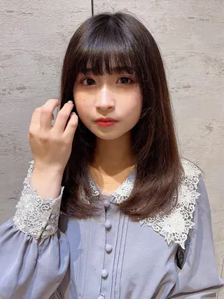 ミディアム 川井麻由🎀アイドル 量産🎀ピンクカラーのヘアスタイル