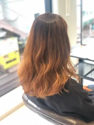 セミロング カラー 💎エクステ専門店 BIZE梅田🇰🇷のヘアスタイル