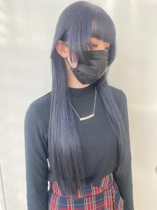 ロング カラー 韓国ヘア顔周りカット 艶髪ベージュtamaのヘアスタイル