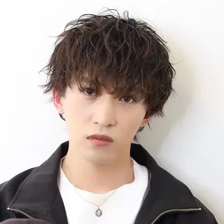 ショート カラー パーマ メンズ メンズパーマ 西條真治のヘアスタイル