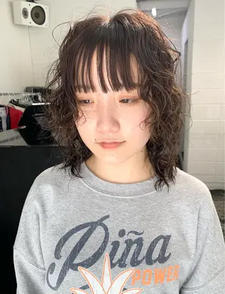 ミディアム パーマ レイヤーカット/艶髪 ✨💭KIRARIのヘアスタイル