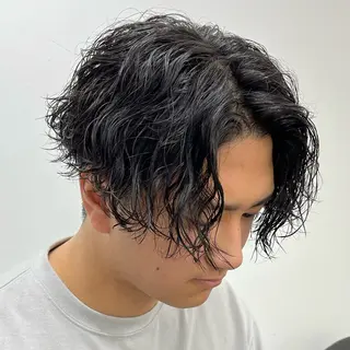 ミディアム パーマ メンズ 立川/メンズパーマ 厚進太郎のヘアスタイル