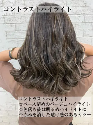 セミロング 🇺🇸ハイライト特 化美容師🇺🇸漆沢のヘアスタイル