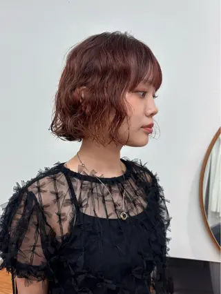 ミディアム パーマ ENIEN MAKE’S 立川所属・ミカ💫/パーマ/ ボブ/暖色カラーのヘアスタイル