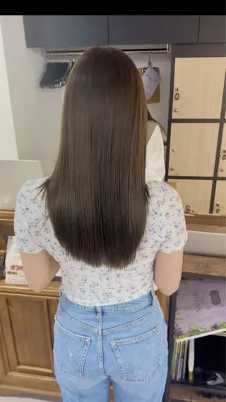 セミロング カラー パーマ ヘアアレンジ メンズ キッズ 骨格似合わせレイヤー /縮毛矯正🌿JUNのヘアスタイル