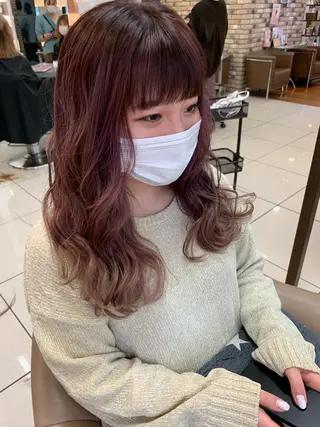 セミロング カラー ママ美容師まつげ 🤍まき🤍のマツエク・マツパデザイン