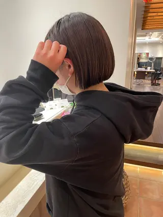 ショート カラー ボブ/レイヤー/ケア パーマ/リュウタのヘアスタイル