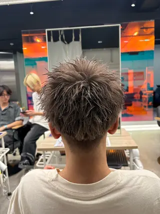 ショート カラー メンズ シャドウパーマ/ ルーズパーマ/メンズのヘアスタイル