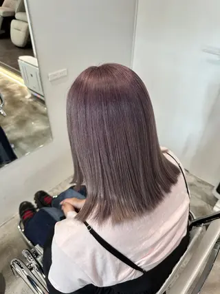ミディアム カラー Yumeno☘️ /韓国/ワンカラーのヘアスタイル