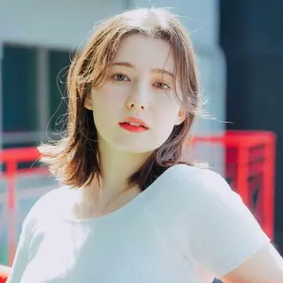 ミディアム カラー ハイトーン/ボブ/ ハイライト🌱ᩚ涼介のヘアスタイル