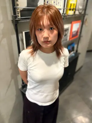 ミディアム カラー 優 作のヘアスタイル