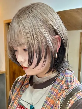 ミディアム カラー ブリーチダブルカラー 【koide】のヘアスタイル