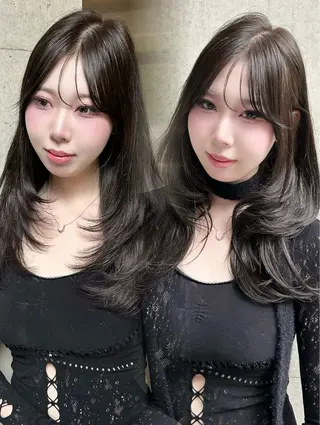 ロング カラー 似合わせ🤍透け感 カラー/ハイトーンのヘアスタイル